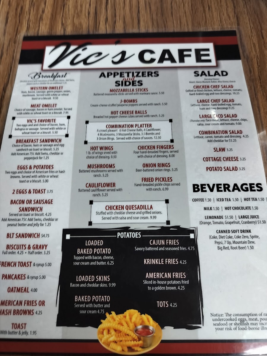 Vic's Cafe Menu - Image 4