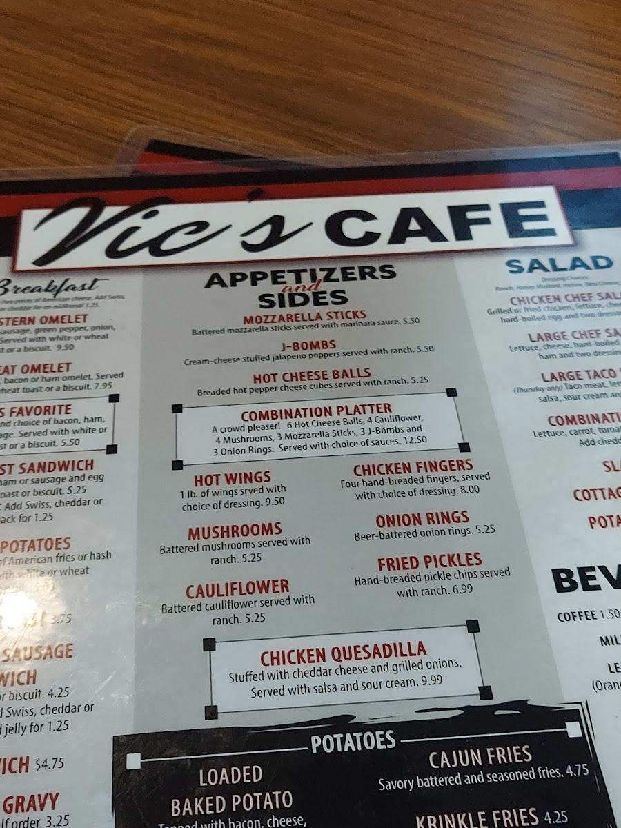 Vic's Cafe Menu - Image 5